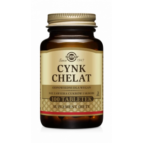 Solgar - Cynk chelat - 100 tabletek Solgar - Cynk chelat - 100 tabletek